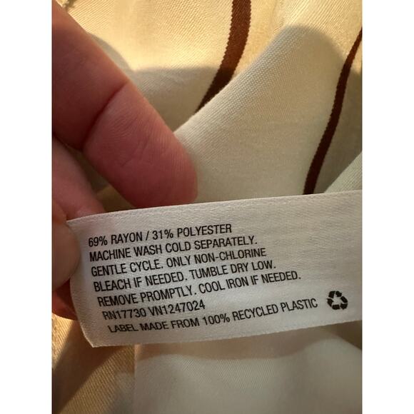 A New Day Women's Cropped Wide Leg Striped Pants Ivory Size XL Everyday Chic - Picture 5 of 7